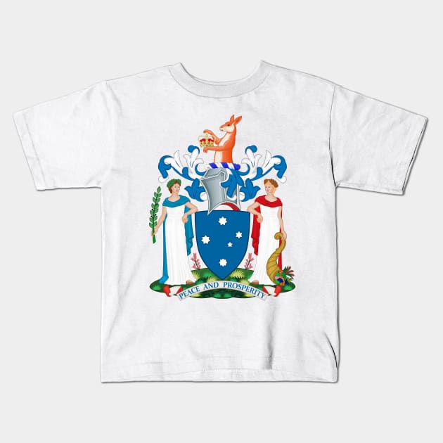 Coat of Arms of Victoria Kids T-Shirt by Flags of the World